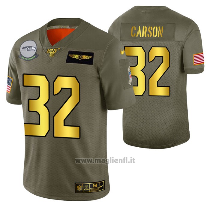 Maglia NFL Limited Seattle Seahawks Chris Carson 2019 Salute To Service Verde